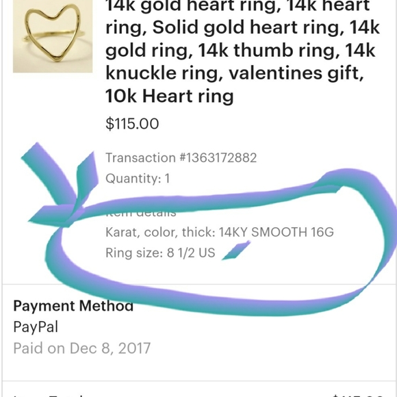 14k Gold Heart Ring - Picture 10 of 10